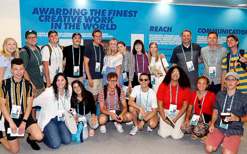 A large group of BYU students at the Cannes Lion International Festival of Creativity.