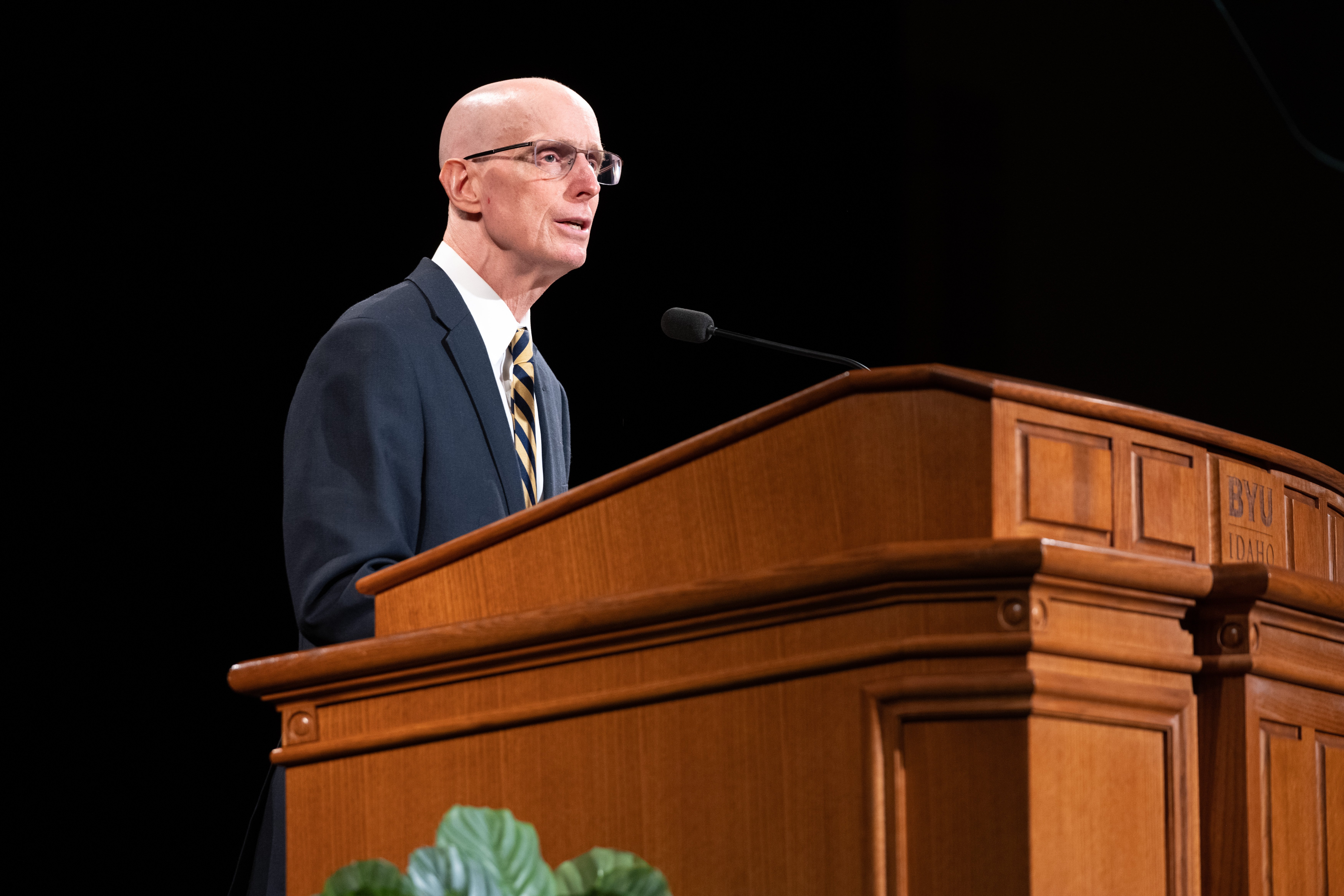 President Eyring speaking at a devotional