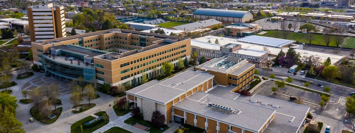 Aerial image of the BYU campus