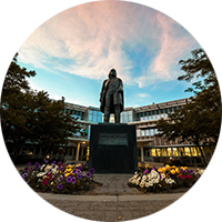 Statue of Brigham Young on BYU campus