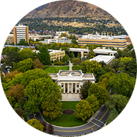 Aerial photo of BYU campus