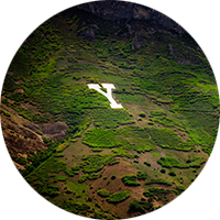 The Y on Y Mountain in the summer time