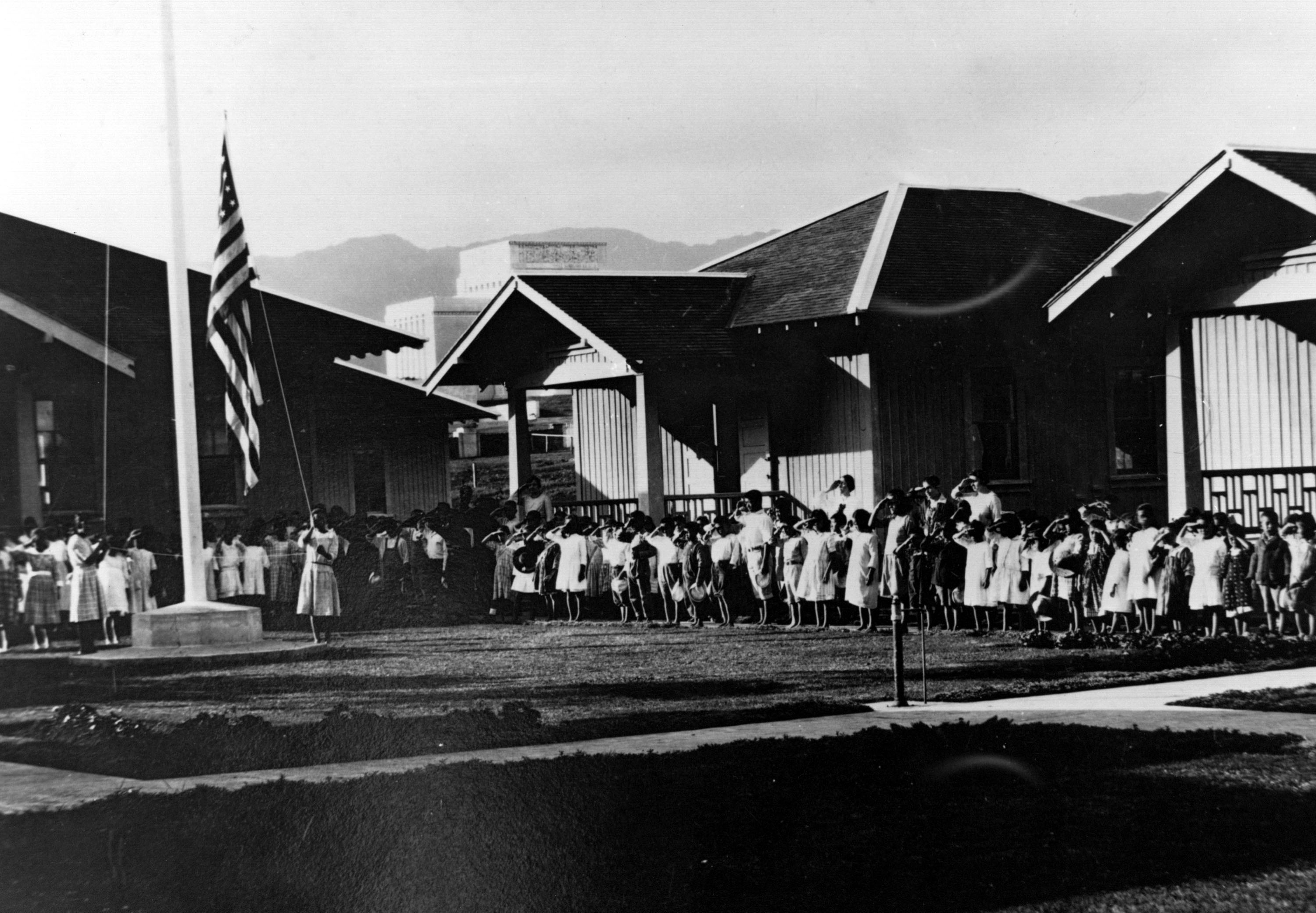 The first flag-raising at BYU-Hawaii