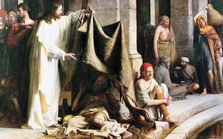 Jesus Christ healing at the Pool of Bethesda