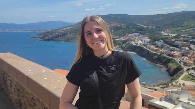 Ashley Rasband smiling on her mission