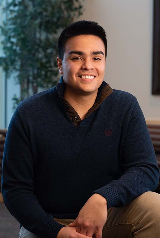 Andres Rodriguez smiles for a portrait photo at BYU-Idaho.