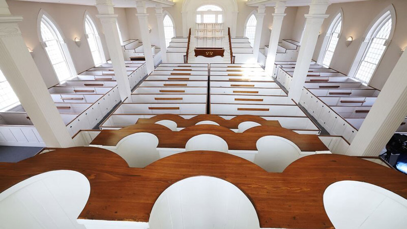 The interior of the Kirtland Temple