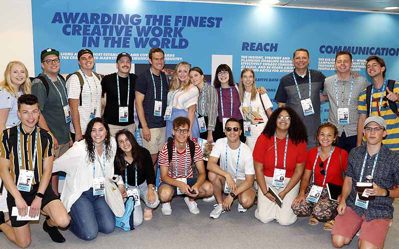 A large group of BYU students at the Cannes Lion International Festival of Creativity.