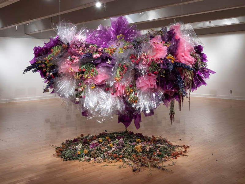artwork made from flowers