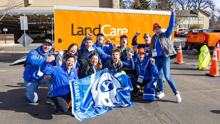 BYU landscaping team that won their 10th National Championship for the National Collegiate Landscape Competition