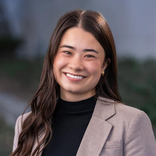 Audrey Godfrey wearing a suit in a portrait photo