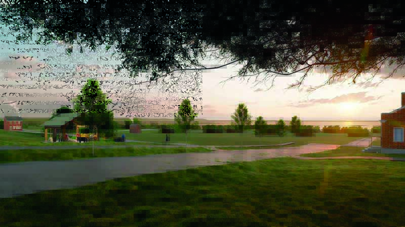 Digital rendering of the soon-to-be-completed temple district in Nauvoo