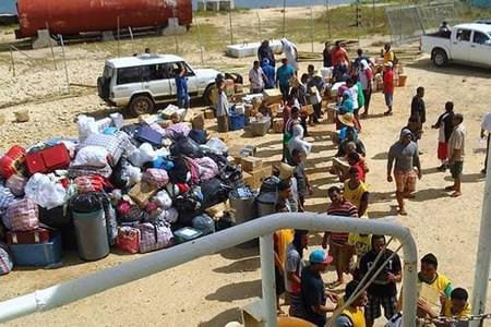 Tongans receiving aid